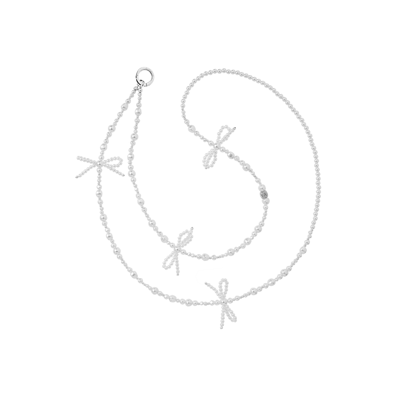 Classic White Bow Cross-body Strap