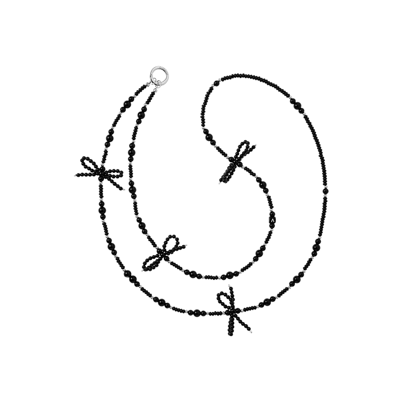 Classic Black Bow Cross-body Strap