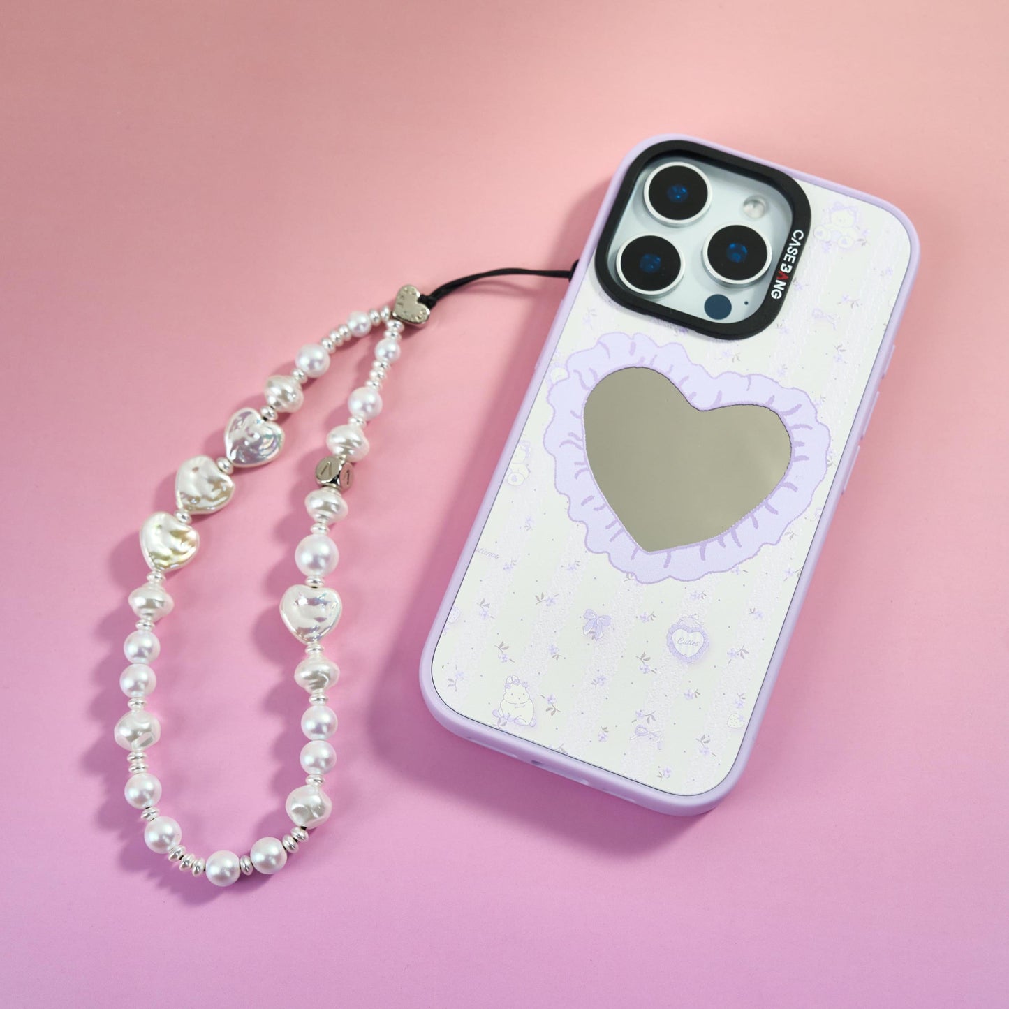 CaseBang Purple Base Case+Sweet Dreams Paradise Wrist Strap+Magical Reflection Cover / iPhone 16 Pro Ballet Trinket Set