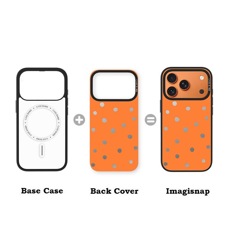 Pumpkin White Polka Dots Imagisnap - CaseBangImagisnapCaseBangiPhone 17 Pro MaxBack Cover