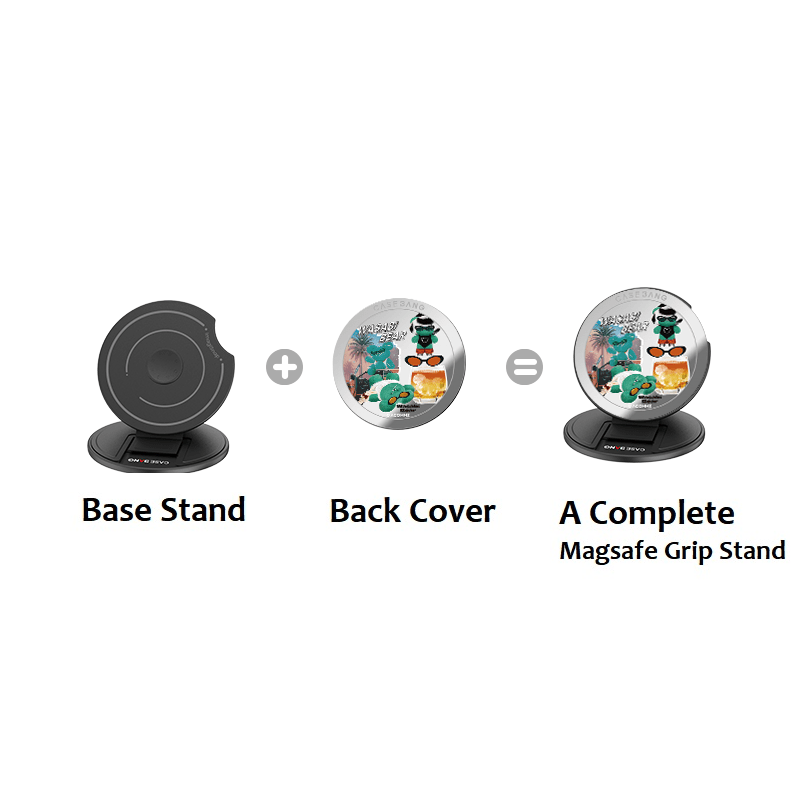 Wasabi Bear Series MagSafe Grip Stand - CaseBangMagsafe Grip StandCaseBangFlowing PlaidBase Stand + Back Cover