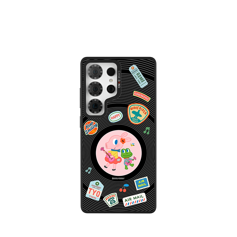 CaseBang Imagisnap Patchwork Dreams magsafe interchangeable phone case For iPhone 13-16 series Samsung S25 Ultra / Back Cover+Base Case Daisy Records Imagisnap