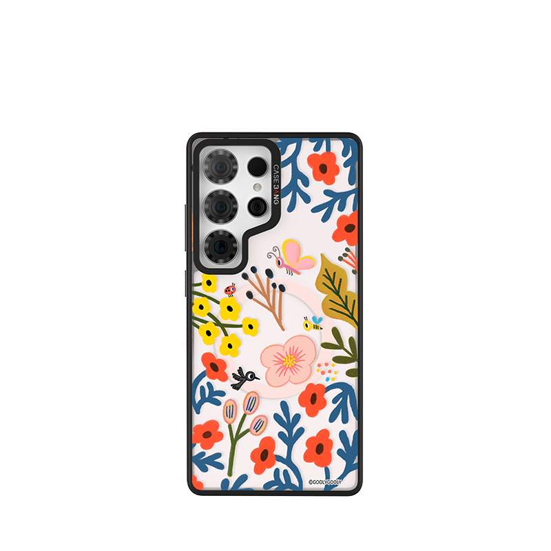CaseBang Imagisnap Patchwork Dreams magsafe interchangeable phone case For iPhone 13-16 series Samsung S25 Ultra / Back Cover+Base Case Courious Forest Imagisnap