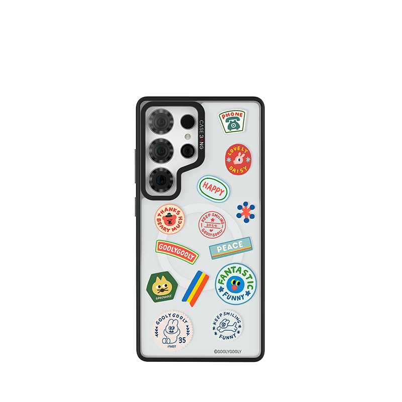 CaseBang Imagisnap Patchwork Dreams magsafe interchangeable phone case For iPhone 13-16 series Samsung S25 Ultra / Back Cover+Base Case Daisy Stamp Collection Imagisnap