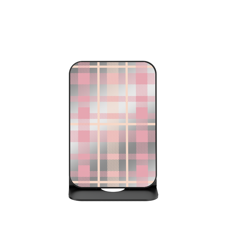 CREAMY PINK PLAID Magsafe Wallet Stand