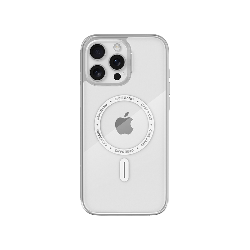 CaseBang Base Case MagSafe-Compatible ImagiSnap Case for iPhone 15 Pro Max - Drop-Resistant Protection | CaseBang Silver Imagisnap Base Case