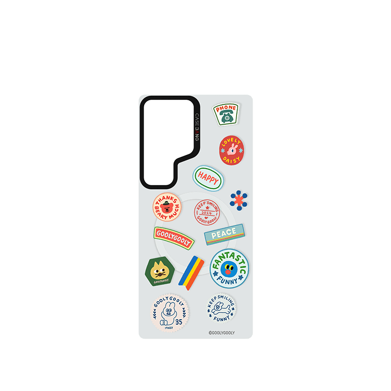 CaseBang Imagisnap Patchwork Dreams magsafe interchangeable phone case For iPhone 13-16 series Samsung S25 Ultra / Back Cover Daisy Stamp Collection Imagisnap