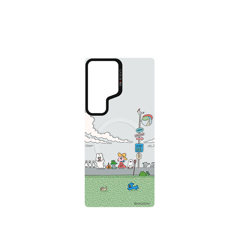 CaseBang Imagisnap Patchwork Dreams magsafe interchangeable phone case For iPhone 13-16 series Samsung S25 Ultra / Back Cover Daisy Travel Imagisnap