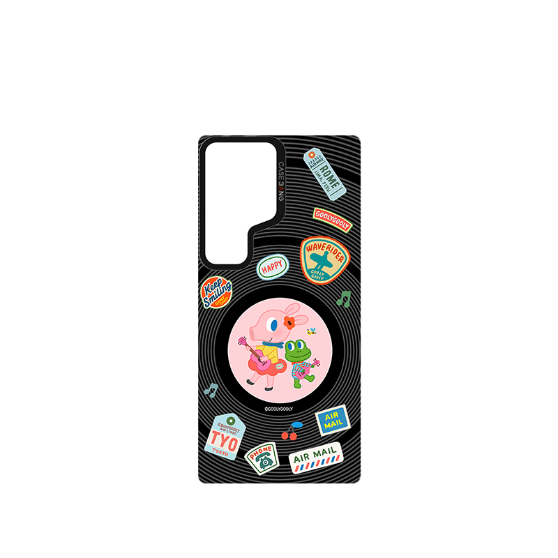 CaseBang Imagisnap Patchwork Dreams magsafe interchangeable phone case For iPhone 13-16 series Samsung S25 Ultra / Back Cover Daisy Records Imagisnap