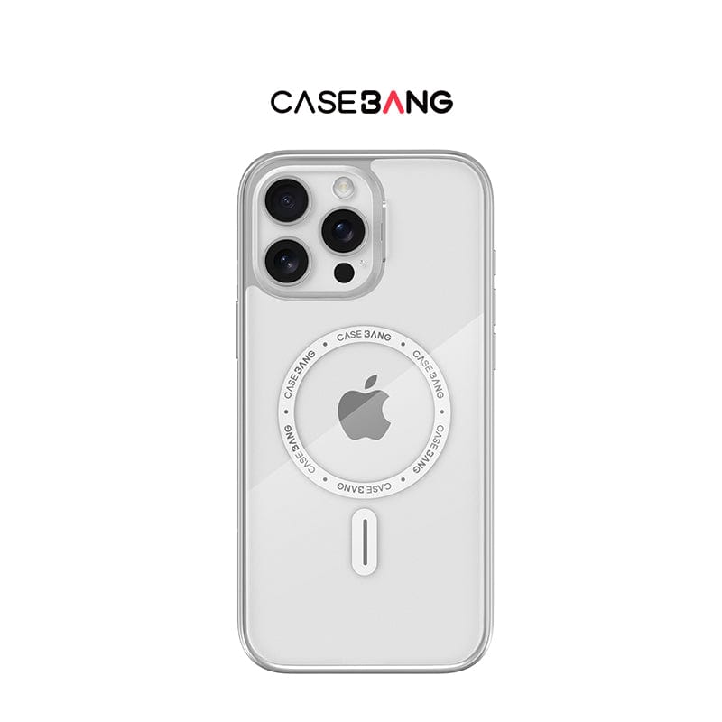 CaseBang Base Case MagSafe-Compatible ImagiSnap Case for iPhone 15 Pro Max - Drop-Resistant Protection | CaseBang Silver / iPhone 16 Pro Max Silver Imagisnap Base Case