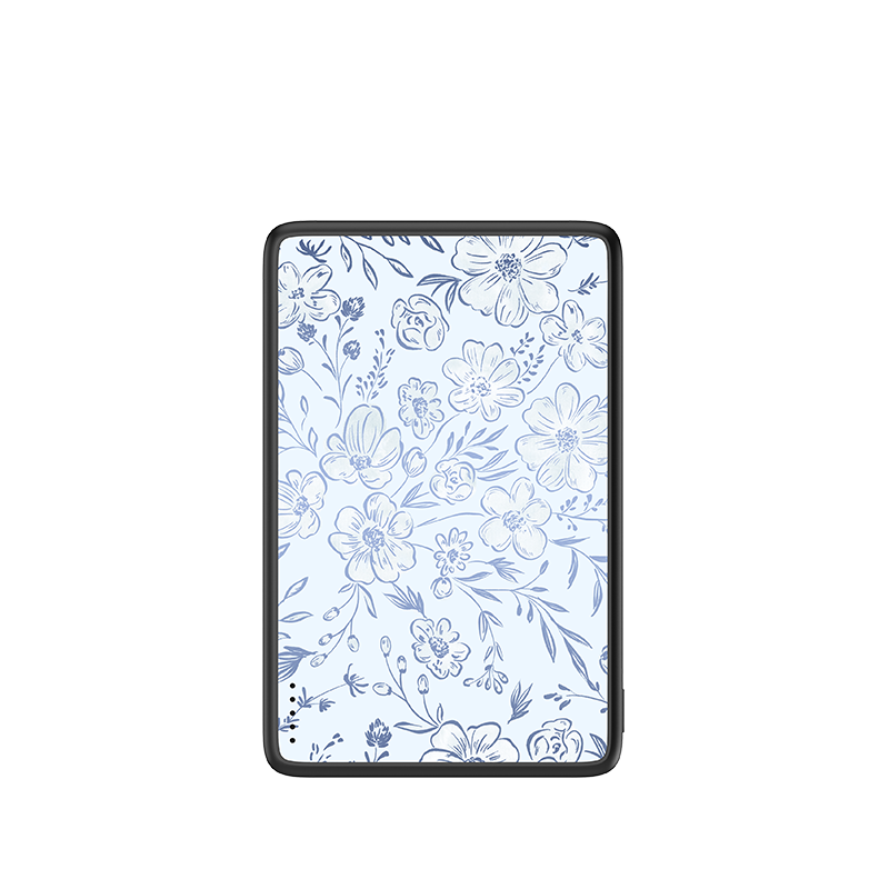 Little Blue Flowers Magnetic Power Bank