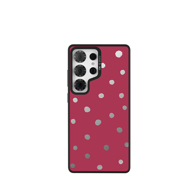 Berry Red Polka Dots Imagisnap - CaseBangImagisnapCaseBangSamsung S25 UltraBack Cover+Base Case