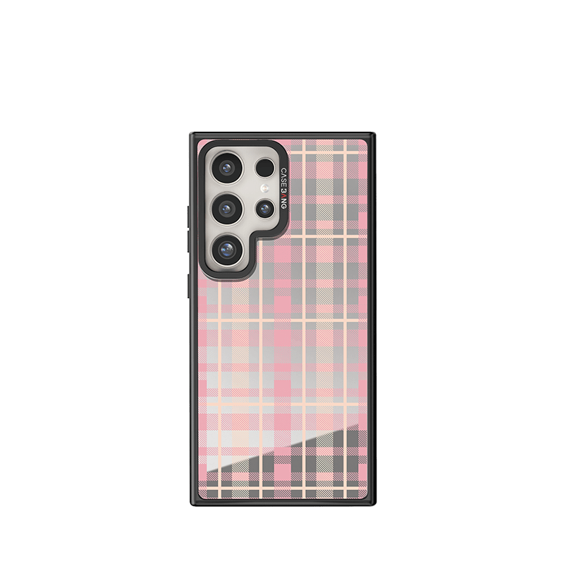 CaseBang 手机壳 Samsung S24 / Back Cover+Base Case CREAMY PINK PLAID Imagisnap