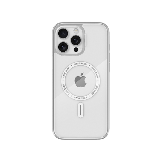 CaseBang Base Case MagSafe-Compatible ImagiSnap Case for iPhone 15 Pro Max - Drop-Resistant Protection | CaseBang Silver Imagisnap Base Case