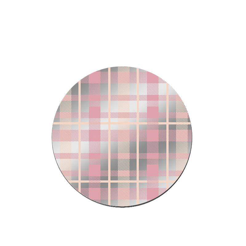 CaseBang Back Cover CREAMY PINK PLAID Magsafe Grip Stand