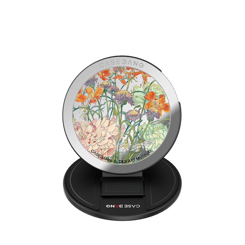 CaseBang Prosperous Flowers / Base Stand + Back Cover Deji Art MagSafe Grip Stand