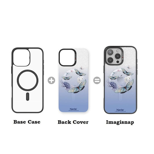 CaseBang Imagisnap Ethereal Garden magsafe interchangeable phone case For iPhone 13-16 series Love Of Butterfly Imagisnap