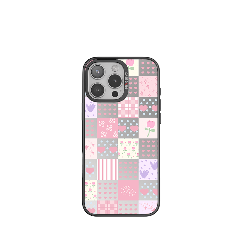 CaseBang Imagisnap Patchwork Dreams magsafe interchangeable phone case | For iPhone 13-16 series iPhone 16 Pro Max / Back Cover+Base Case Love Patchwork Imagisnap