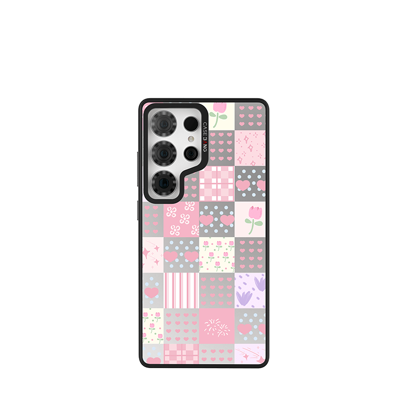 CaseBang Imagisnap Patchwork Dreams magsafe interchangeable phone case | For iPhone 13-16 series Samsung S25 Ultra / Back Cover+Base Case Love Patchwork Imagisnap