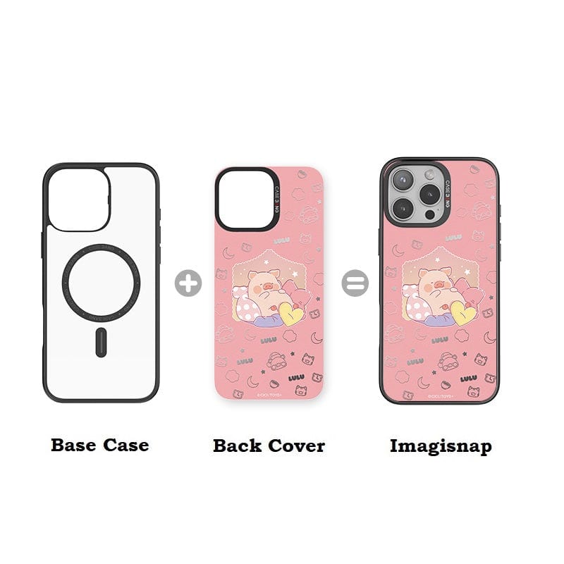 CaseBang Imagisnap Patchwork Dreams magsafe interchangeable phone case For iPhone 13-16 series Lying LULU Imagisnap