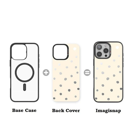CaseBang Imagisnap Polka Dots Series magsafe interchangeable phone case For iPhone 13-16 series Milkshake White Polka Dots Imagisnap
