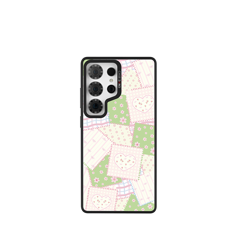 CaseBang Imagisnap Patchwork Dreams magsafe interchangeable phone case | For iPhone 13-16 series Samsung S25 Ultra / Back Cover+Base Case Patch Flowers Imagisnap