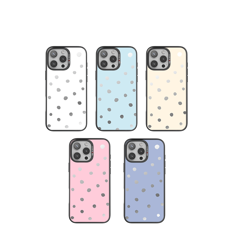 Coconut White Polka Dots iPhone 16 pro max phone case