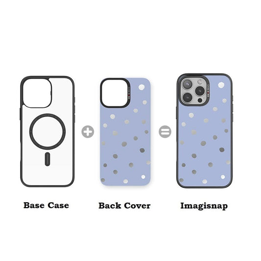 CaseBang Imagisnap Polka Dots Series magsafe interchangeable phone case For iPhone 13-16 series Purple Polka Dots Imagisnap