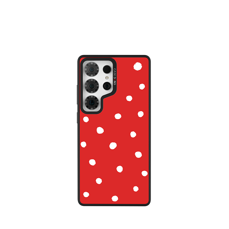 CaseBang Imagisnap Red Polka Dots Imagisnap Samsung S25 Ultra / Back Cover+Base Case Red Polka Dots Imagisnap