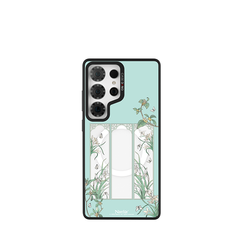 CaseBang Imagisnap Ethereal Garden magsafe interchangeable phone case For iPhone 13-16 series Samsung S25 Ultra / Back Cover+Base Case Spring Breeze Imagisnap
