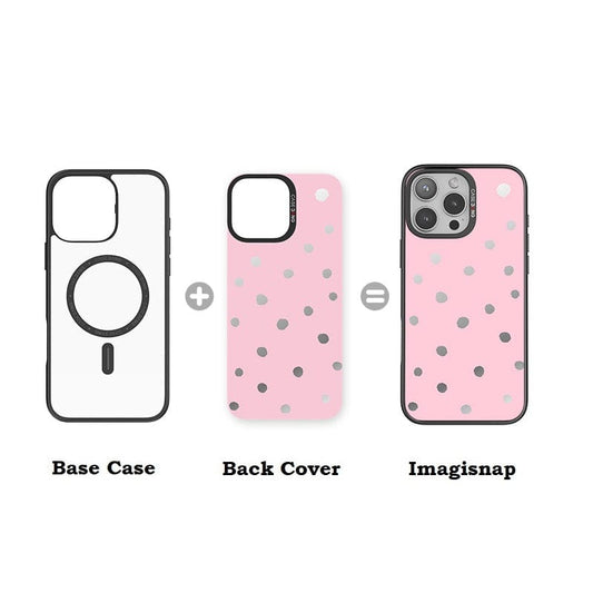 CaseBang Imagisnap Polka Dots Series magsafe interchangeable phone case For iPhone 13-16 series Sweet Pink Polka Dots Imagisnap
