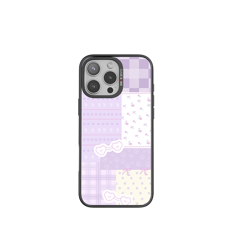 CaseBang Imagisnap Patchwork Dreams magsafe interchangeable phone case | For iPhone 13-16 series iPhone 16 Pro Max / Back Cover+Base Case Taro Ice Imagisnap