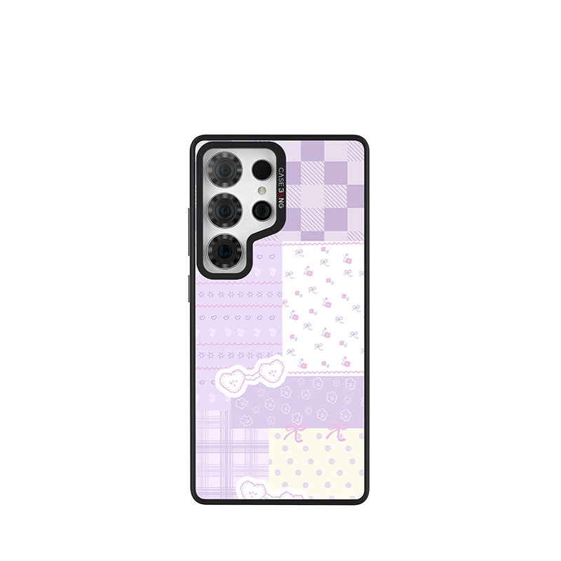 CaseBang Imagisnap Patchwork Dreams magsafe interchangeable phone case | For iPhone 13-16 series Samsung S25 Ultra / Back Cover+Base Case Taro Ice Imagisnap