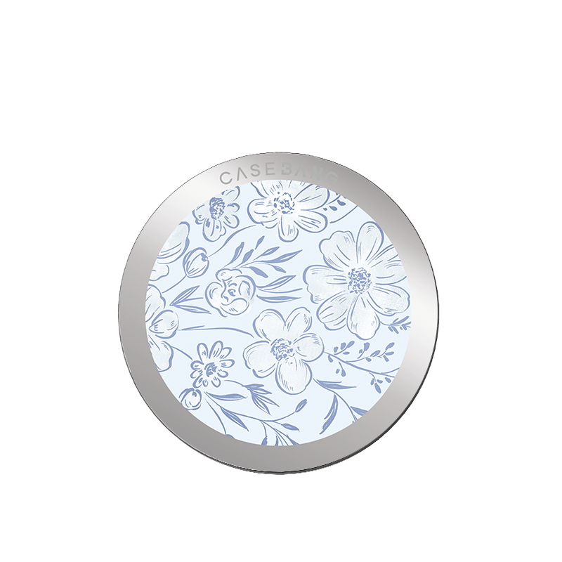 CaseBang Back Cover Little Blue Flowers MagSafe Grip Stand