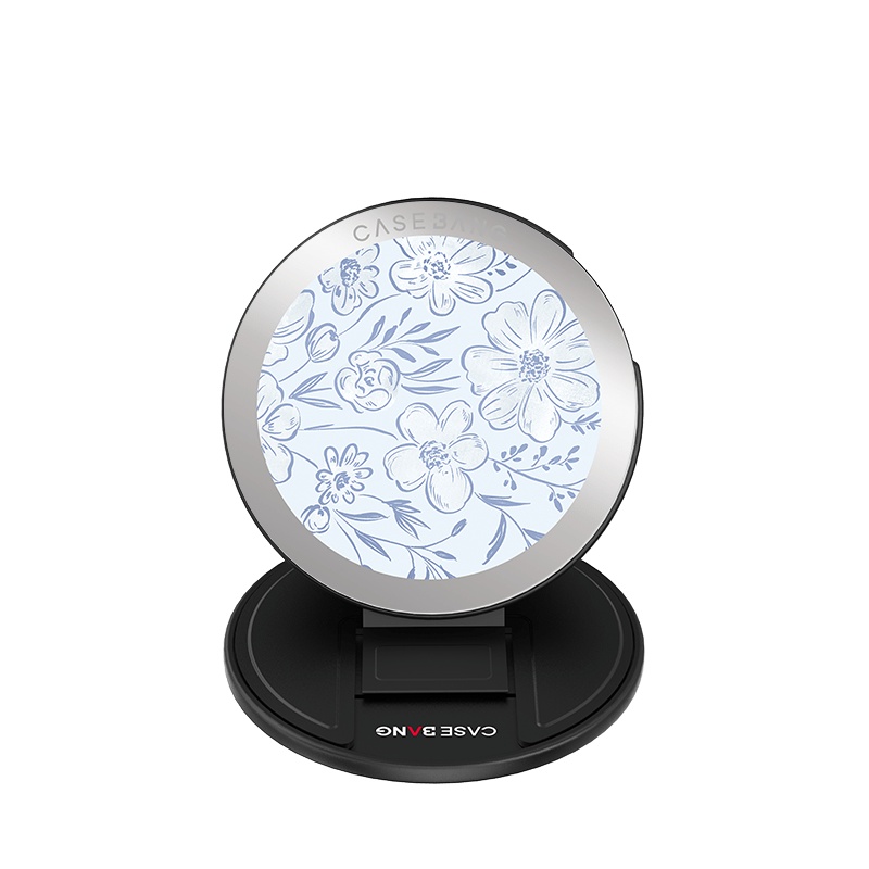 CaseBang Base Stand + Back Cover Little Blue Flowers MagSafe Grip Stand