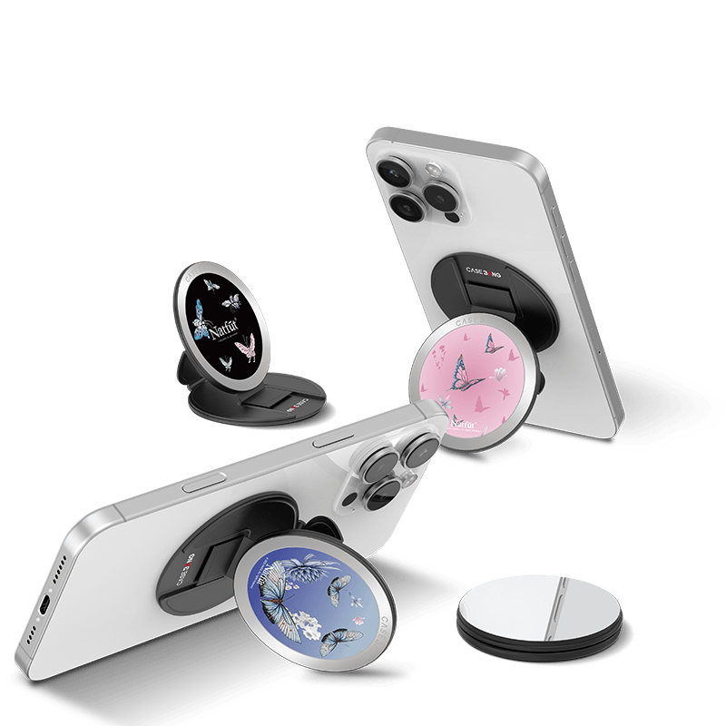 CaseBang Magsafe Grip Stand Pink Butterfly MagSafe Grip Stand Pink Butterfly MagSafe Grip Stand
