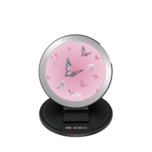 CaseBang Magsafe Grip Stand Pink Butterfly MagSafe Grip Stand Base Stand + Back Cover Pink Butterfly MagSafe Grip Stand