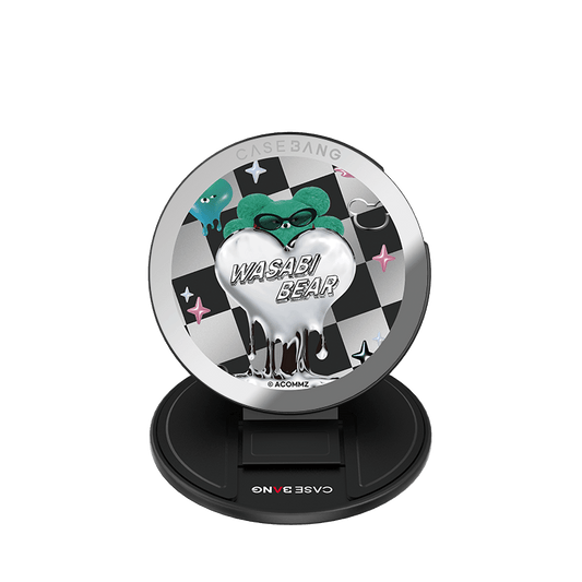 CaseBang Magsafe Grip Stand Wasabi Bear Series MagSafe Grip Stand Flowing Plaid / Base Stand + Back Cover Wasabi Bear Series MagSafe Grip Stand