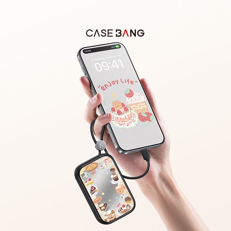 Dessert Dairy Power Bank Build - in Cable - CaseBangPower BankCaseBangSTRABERRY CAKE/For Lightning