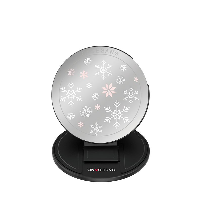 Icy Pink Snowflake MagSafe Grip Stand - CaseBangMagsafe Grip StandCaseBangBase Stand + Back Cover