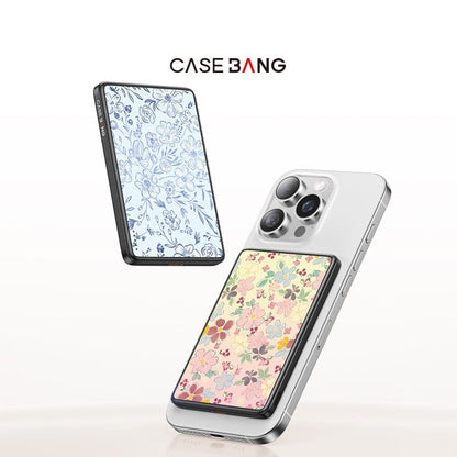 Little Blue Flowers Magnetic Power Bank - CaseBangPower BankCaseBang5000mAh