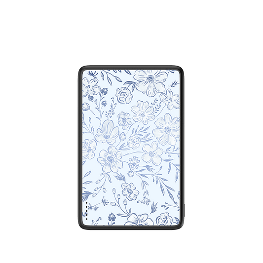 Little Blue Flowers Magnetic Power Bank - CaseBangPower BankCaseBang5000mAh