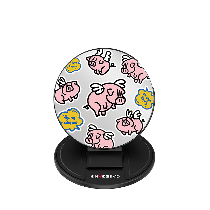 Piggy flying Mirror Phone Stand - CaseBangMagsafe Grip StandCaseBangBack Cover