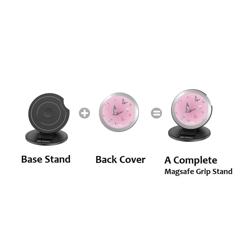 Pink Butterfly MagSafe Grip Stand - CaseBangMagsafe Grip StandCaseBangBase Stand + Back Cover
