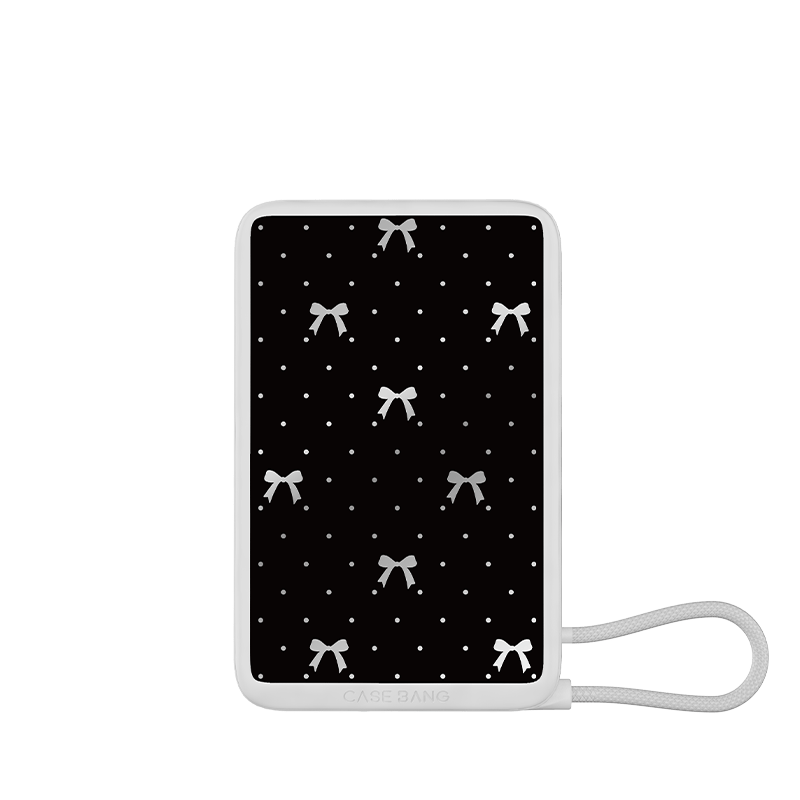 Power Bank with Built - in Cable - CaseBangPower BankCaseBangMidnight Black Bow