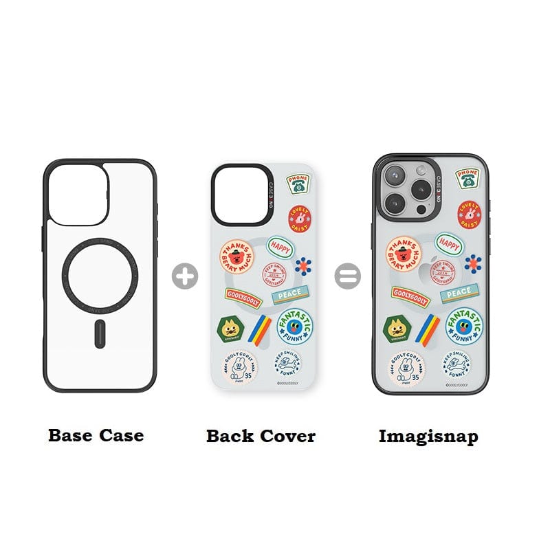 CaseBang Imagisnap Patchwork Dreams magsafe interchangeable phone case For iPhone 13-16 series Daisy Stamp Collection Imagisnap