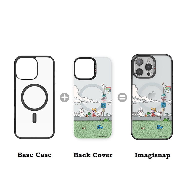 CaseBang Imagisnap Patchwork Dreams magsafe interchangeable phone case For iPhone 13-16 series Daisy Travel Imagisnap