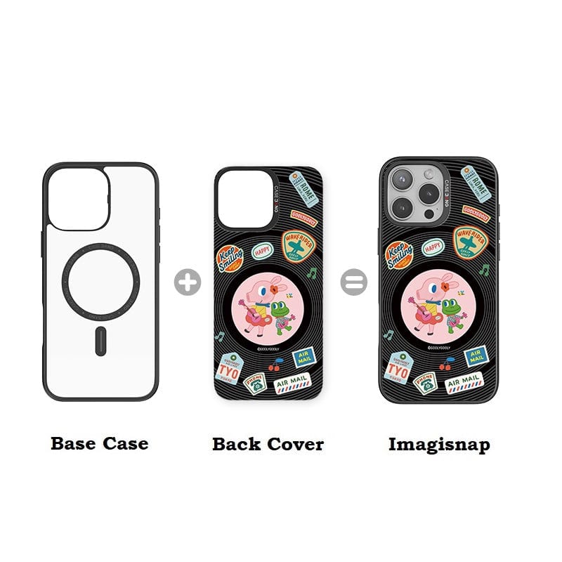 CaseBang Imagisnap Patchwork Dreams magsafe interchangeable phone case For iPhone 13-16 series Daisy Records Imagisnap