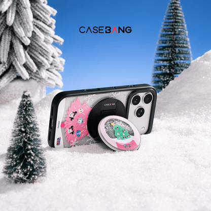 TsumTsum Pink Christmas Star MagSafe Grip Stand - CaseBangMagsafe Grip StandCaseBangBase Stand + Back Cover