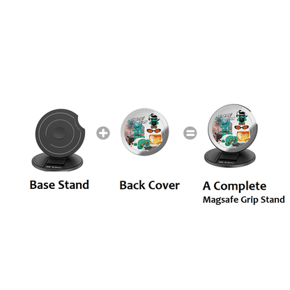 Wasabi Bear Series MagSafe Grip Stand - CaseBangMagsafe Grip StandCaseBangFlowing PlaidBase Stand + Back Cover